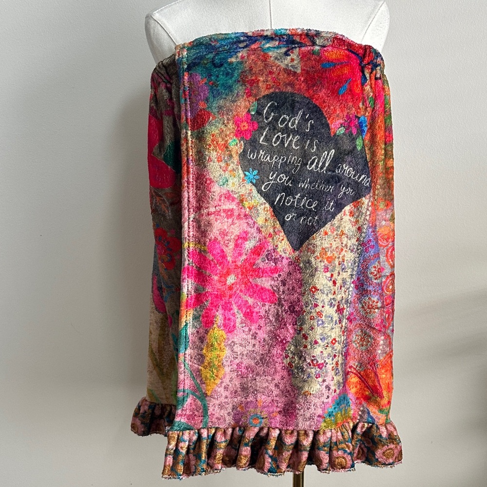 Natural‎ Life Floral Towel Wrap Coverup Skirt Boho Hippie Beach S/M Gods Love